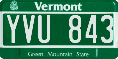 VT license plate YVU843