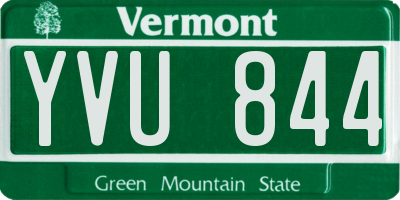 VT license plate YVU844