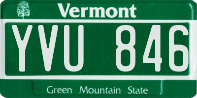 VT license plate YVU846