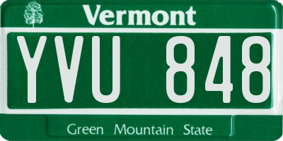 VT license plate YVU848