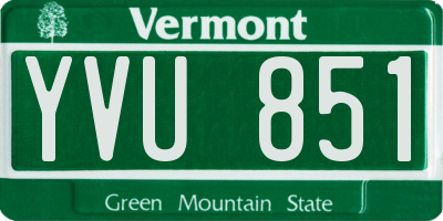 VT license plate YVU851