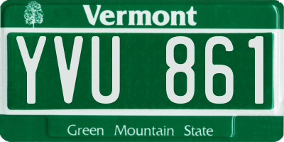 VT license plate YVU861
