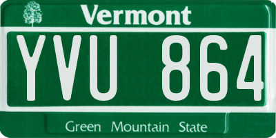 VT license plate YVU864