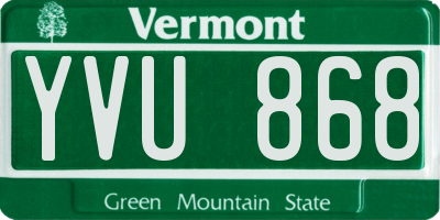 VT license plate YVU868