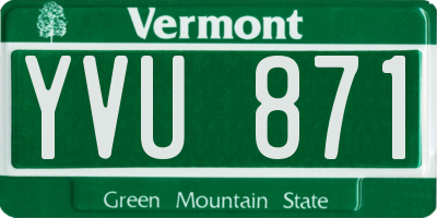 VT license plate YVU871