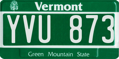 VT license plate YVU873