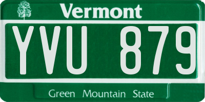 VT license plate YVU879