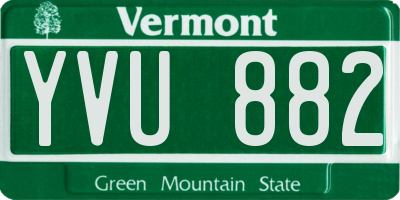 VT license plate YVU882