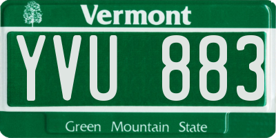 VT license plate YVU883