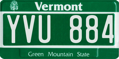 VT license plate YVU884