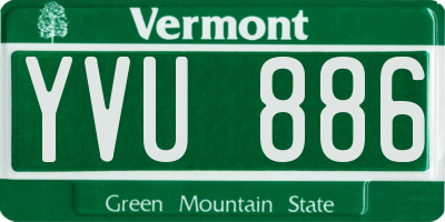 VT license plate YVU886