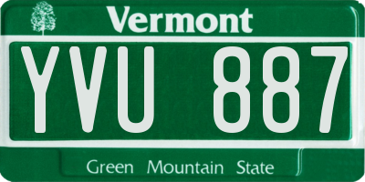 VT license plate YVU887