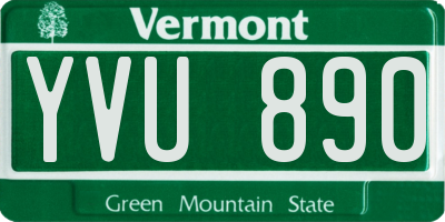 VT license plate YVU890