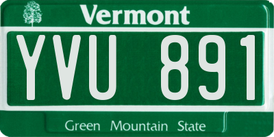 VT license plate YVU891