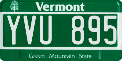 VT license plate YVU895