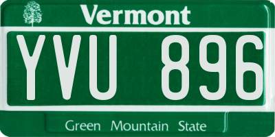 VT license plate YVU896