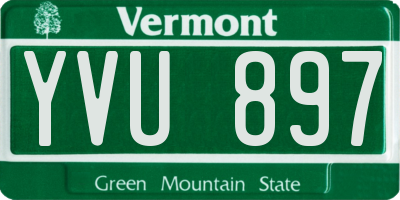 VT license plate YVU897