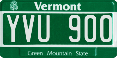 VT license plate YVU900