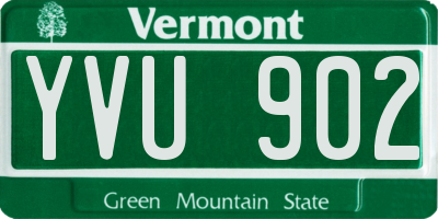 VT license plate YVU902