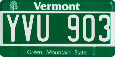 VT license plate YVU903