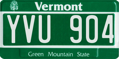 VT license plate YVU904