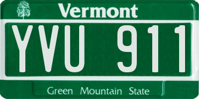 VT license plate YVU911