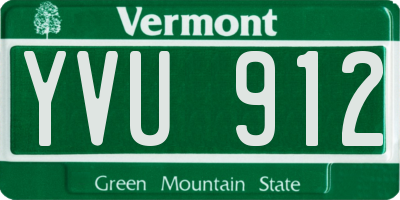 VT license plate YVU912