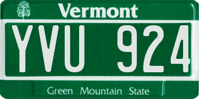 VT license plate YVU924