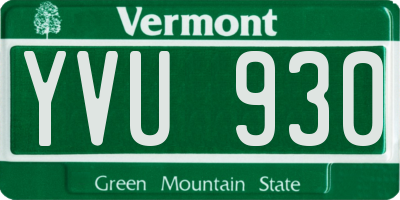 VT license plate YVU930