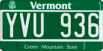 VT license plate YVU936