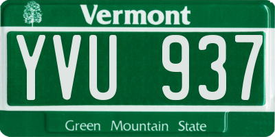 VT license plate YVU937