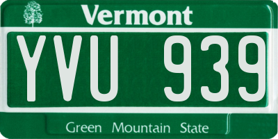 VT license plate YVU939