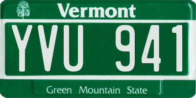 VT license plate YVU941