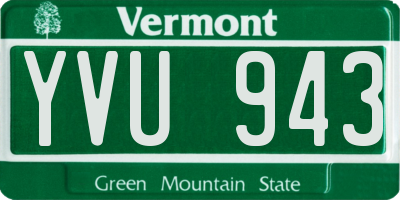 VT license plate YVU943