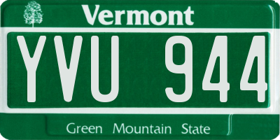 VT license plate YVU944
