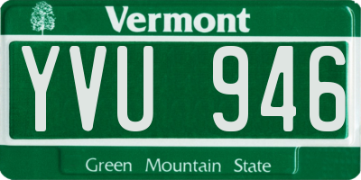 VT license plate YVU946