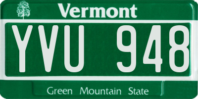 VT license plate YVU948