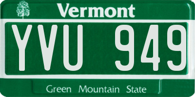 VT license plate YVU949