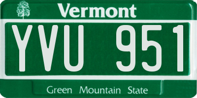 VT license plate YVU951