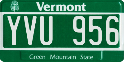 VT license plate YVU956
