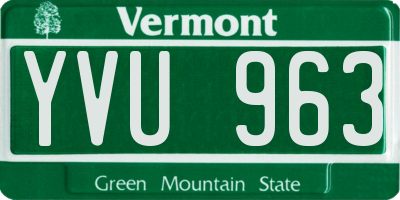 VT license plate YVU963