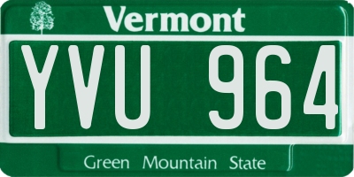 VT license plate YVU964