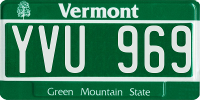 VT license plate YVU969