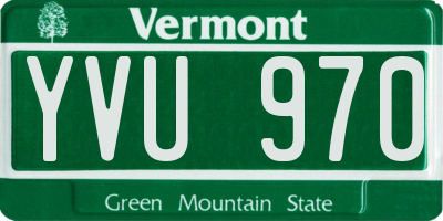 VT license plate YVU970