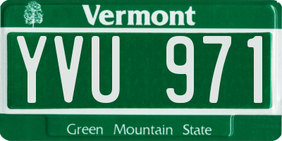 VT license plate YVU971