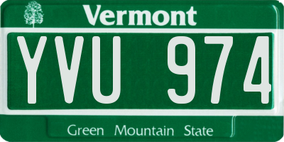 VT license plate YVU974