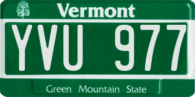 VT license plate YVU977