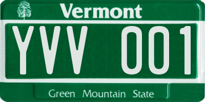 VT license plate YVV001