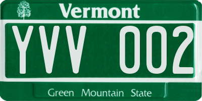 VT license plate YVV002
