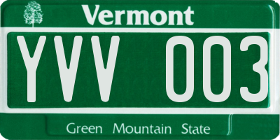 VT license plate YVV003